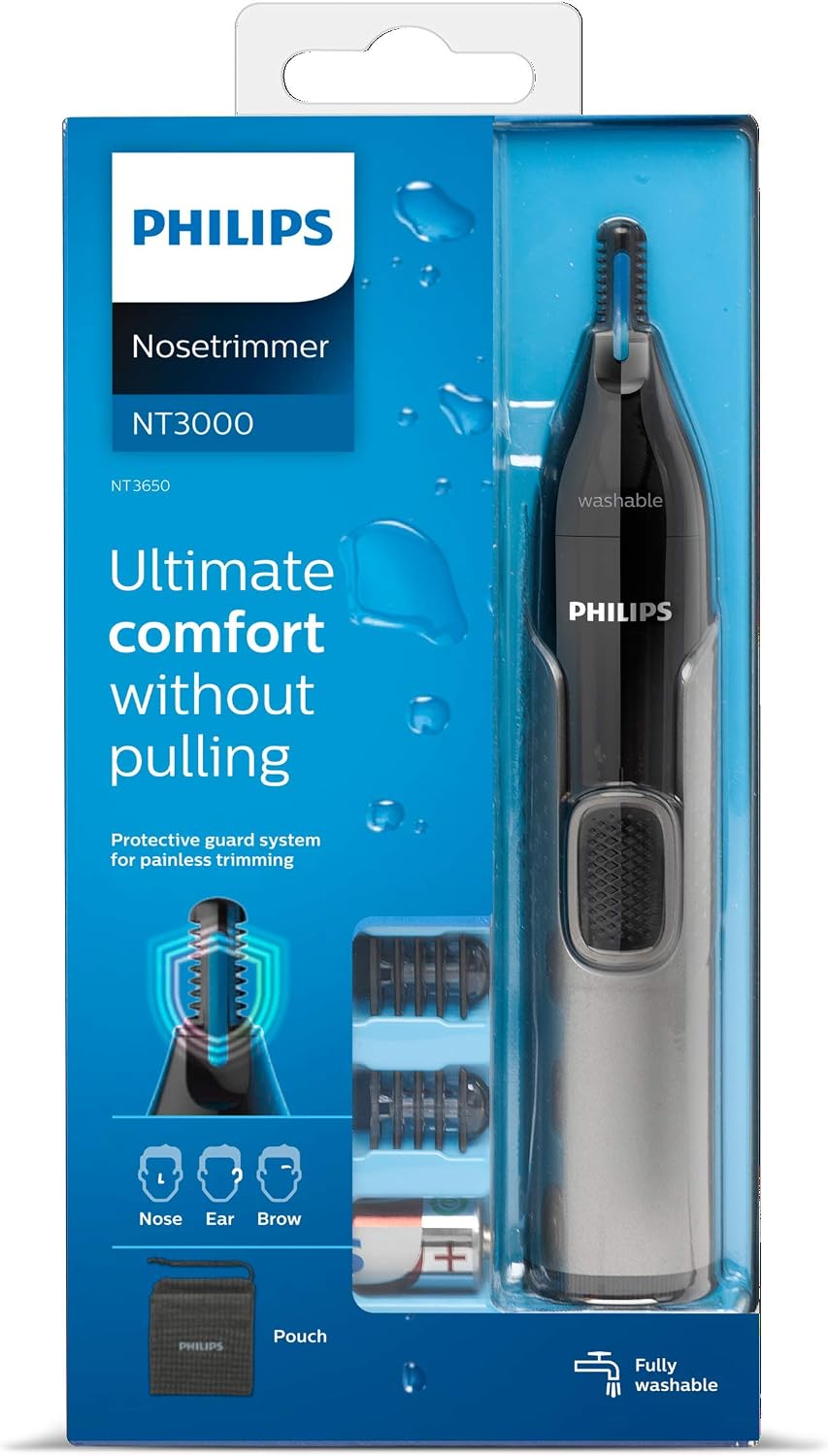 Philips, Nose Trimmer series NT3000, Black/Silver, NT3650/16 — black / black