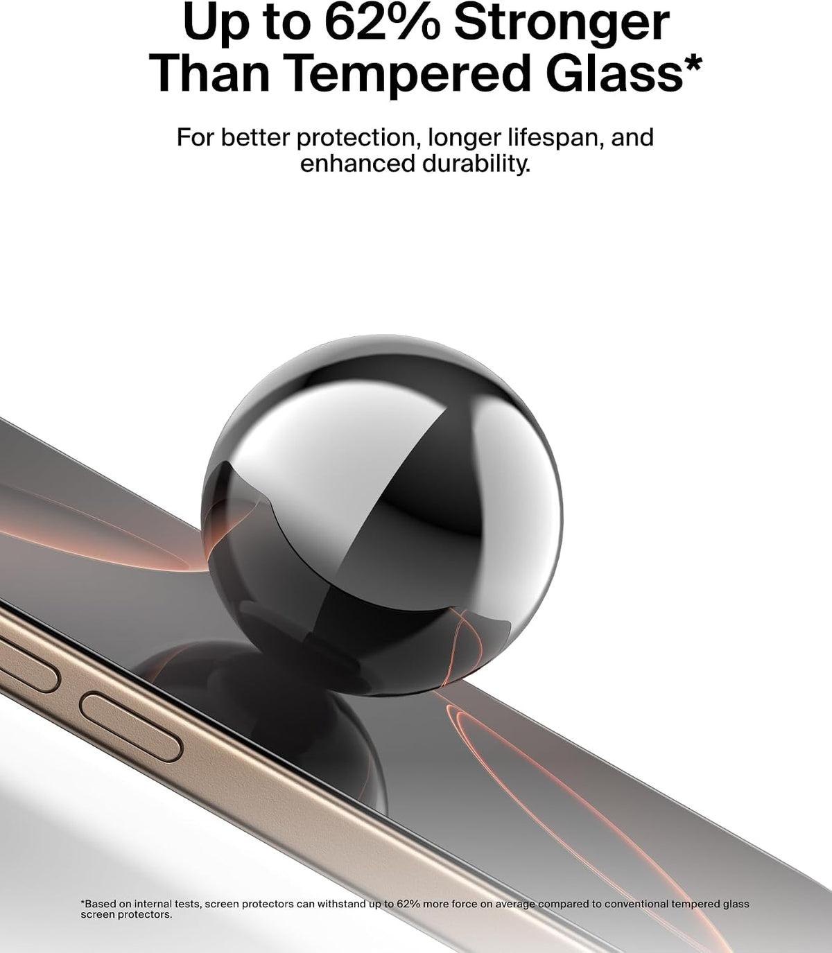 Belkin ScreenForce InvisiGlass iPhone 16 Pro Screen Protector, scratch-resistant impact protection, easy align tray for bubble free application included, made with recycled glass for iPhone 16 Pro
