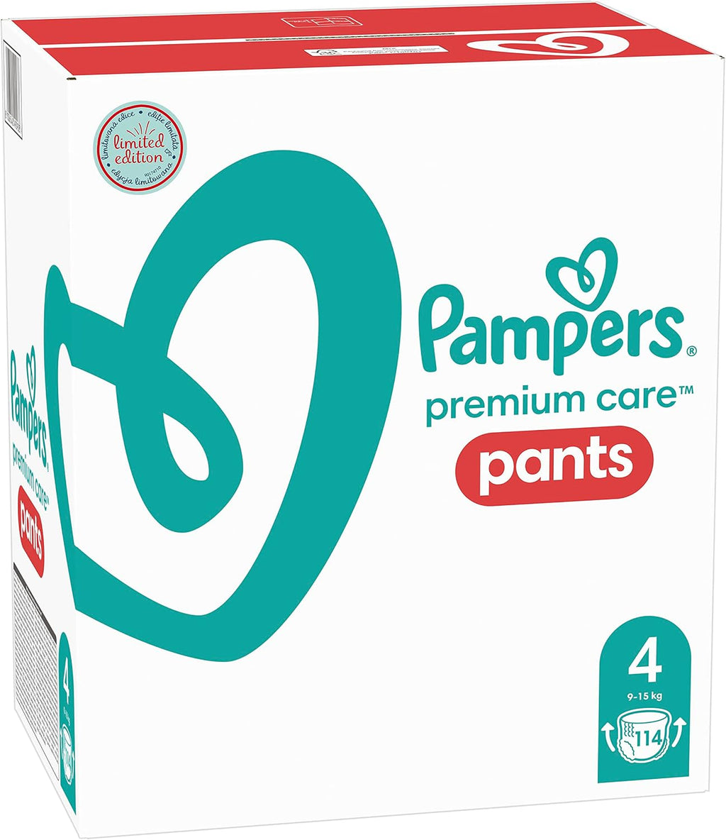Pampers Premium Care Nappies, Size 4, 9kg-15kg, Best Protection and Comfort from Pampers in Easy Fit Nappies