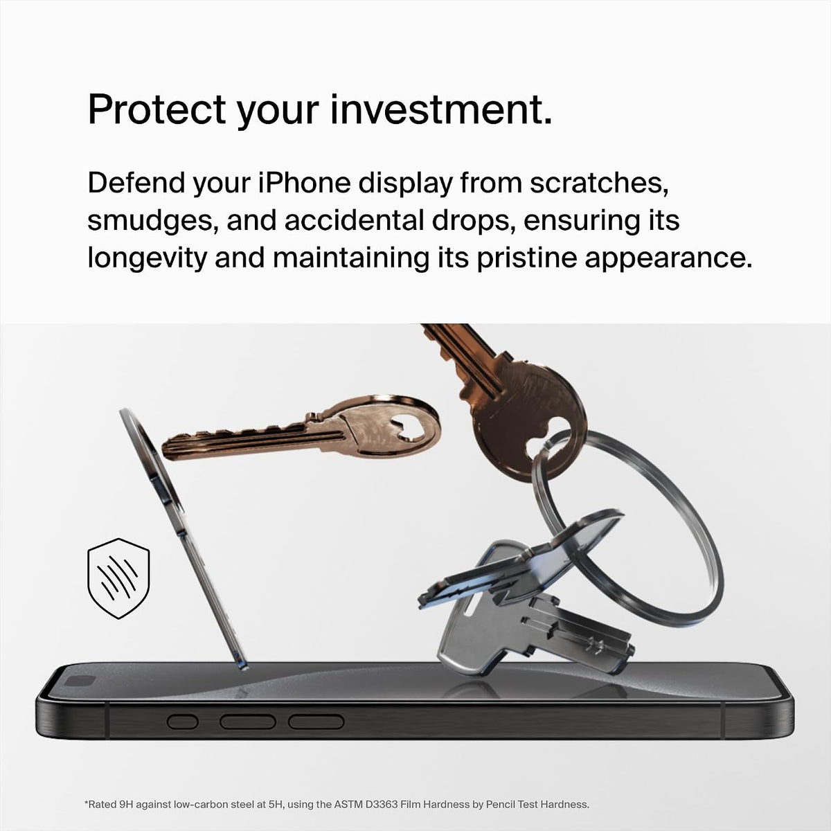Belkin ScreenForce UltraGlass 2 Treated iPhone 15 Pro Max Screen Protector, Scratch-Resistant, 9H Hardness Tested Glass with Slim Design, Includes Easy Align Tray for Bubble-Free Application
