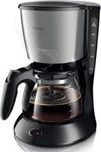 Philips Drip Coffee Maker - 1.2L, Up to 15 Cups, Glass Jug, Auto Off Function, Silver/Black - HD7462/20 — Black