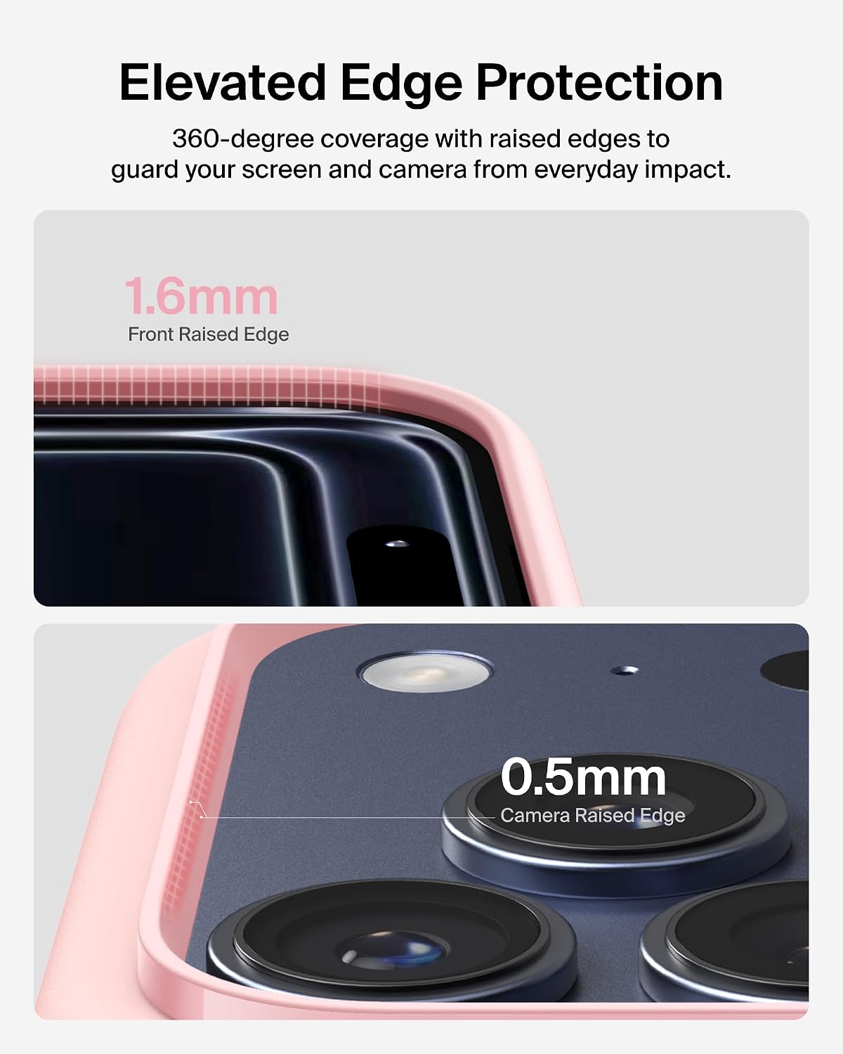 Belkin SheerForce Protect MagSafe Compatible iPhone 17 Pro Max Case with Slim Design & Anti-Scratch Treated Coating - Magnetic, Transparent, & Shockproof Protective iPhone Case - Pink