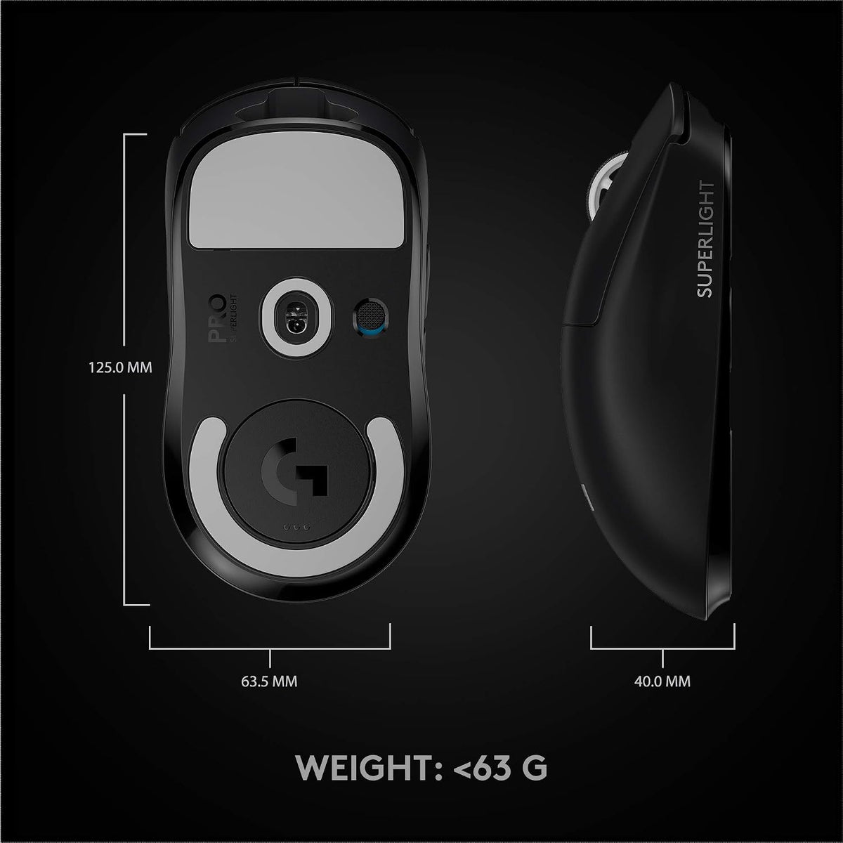 Logitech G PRO X SUPERLIGHT Gaming Mouse — Black