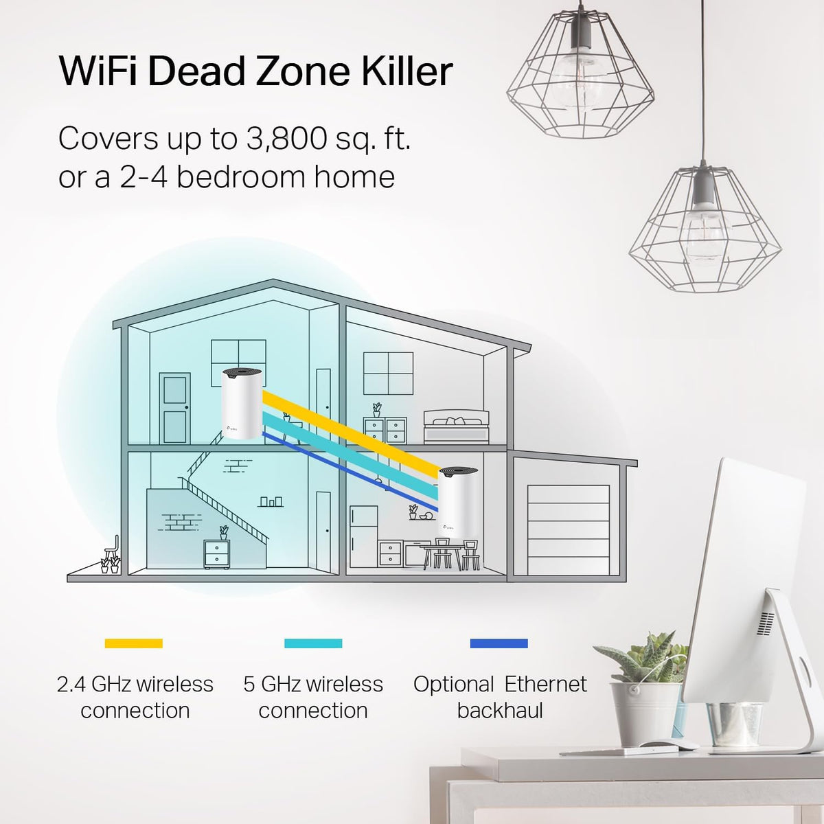 TP-Link Deco Whole Home Mesh WiFi System (Deco S4) – Up to 3,800 Sq.ft. Coverage, AC1900 WiFi Router and Extender Replacement, Parental Controls, 2-Pack
