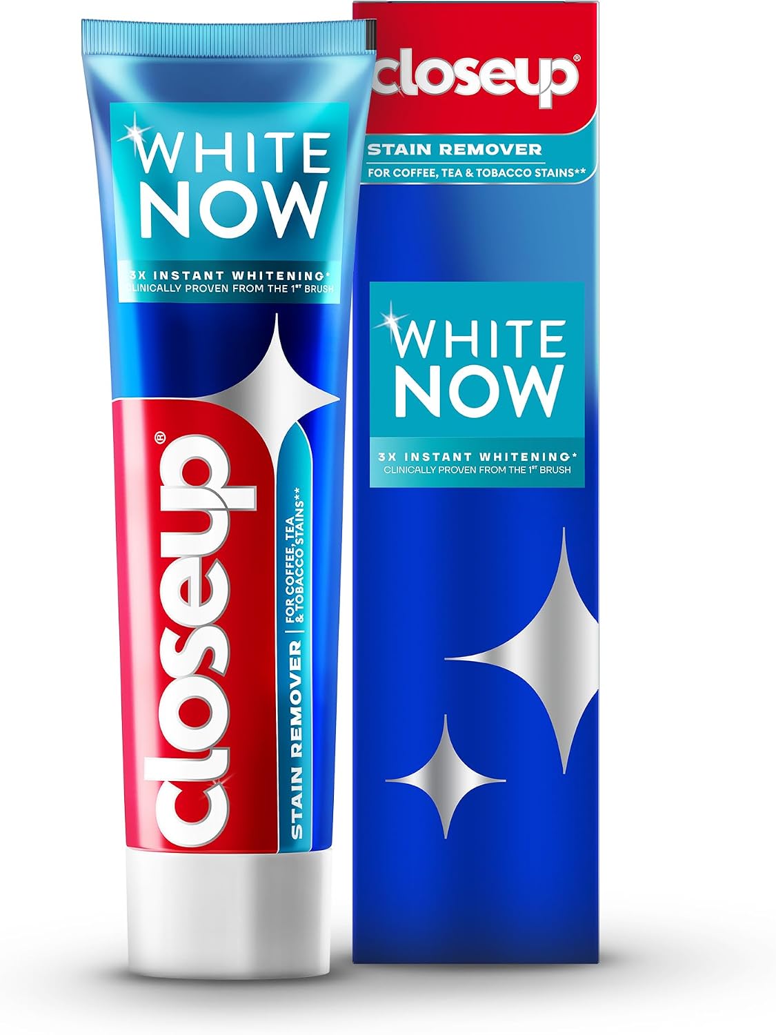 Closeup White Now Toothpaste, Stain Remover, 3x Instant Whitening from the First Brush, for Coffee, Tea and Tobacco Stains, 75ml — front product image