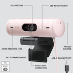Logitech BRIO 500 Webcam — Rose