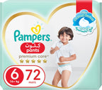Pampers Premium Care Pants Diapers, Size 6, 16+kg, Unique Softest Absorption for Ultimate Skin Protection, 72 Count