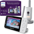 Philips AVENT Philips Connected Videophone with Wi-Fi, HD Camera, Infrared Night Vision Function, Scream Detection, Intercom Function, DEKRA Certified Private and Safe, SCD951/26 — White