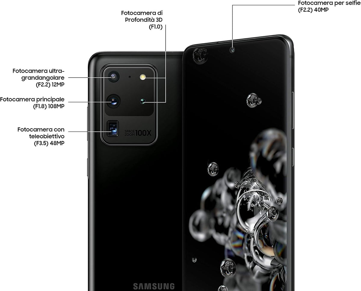 Samsung (Refurbished) S20 Ultra 5G Factory Unlocked SM-G988U1 Cosmic Black 12 GB RAM 128 GB Memory