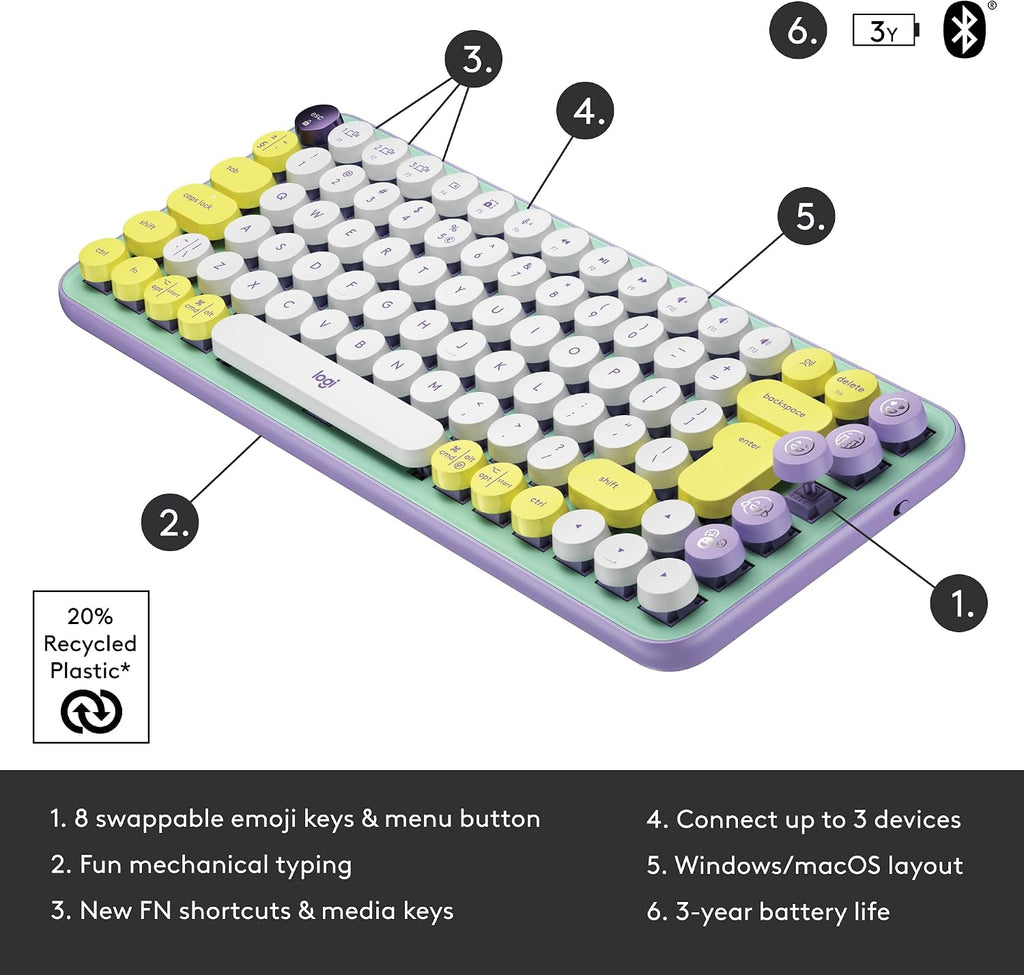 Logitech POP Keys Keyboard — Daydream Mint