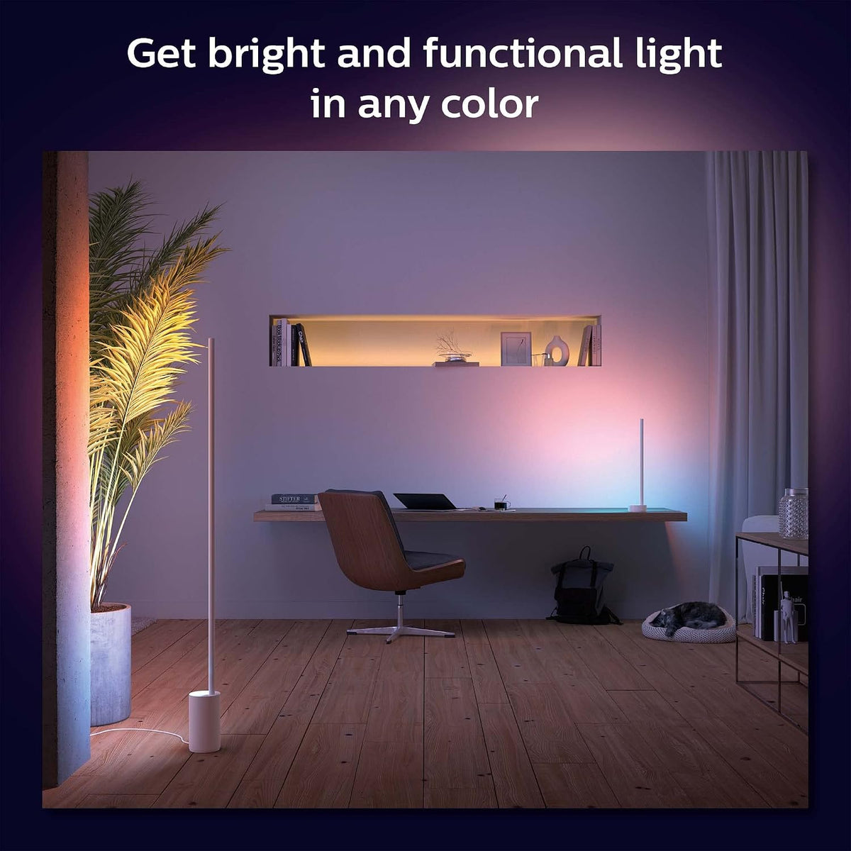 Philips Hue Signe Gradient White & Colour Ambiance Smart Floor Light LED, White Floor Lamp, Smart Lighting Works with Alexa, Google Assistant and Apple Homekit — White