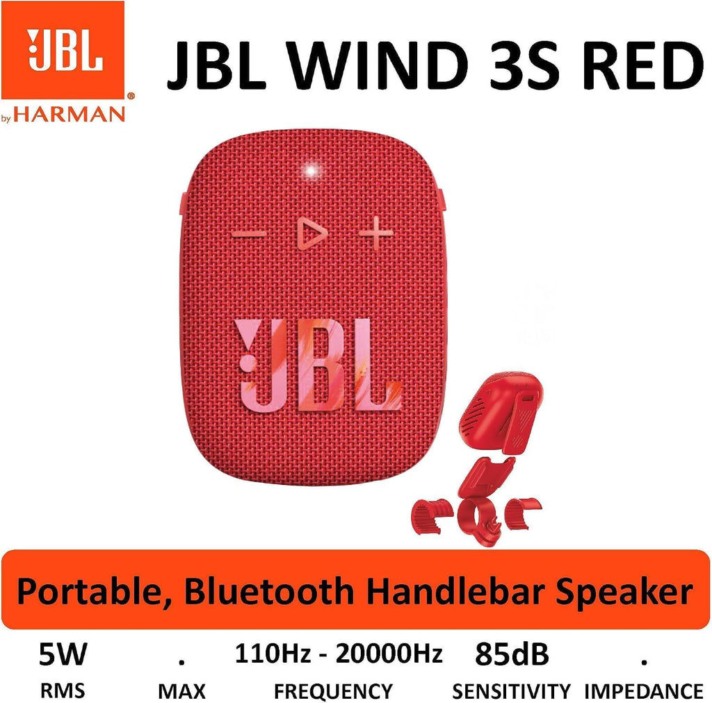 JBL Wind 3S Bluetooth Handlebar Speaker — Red