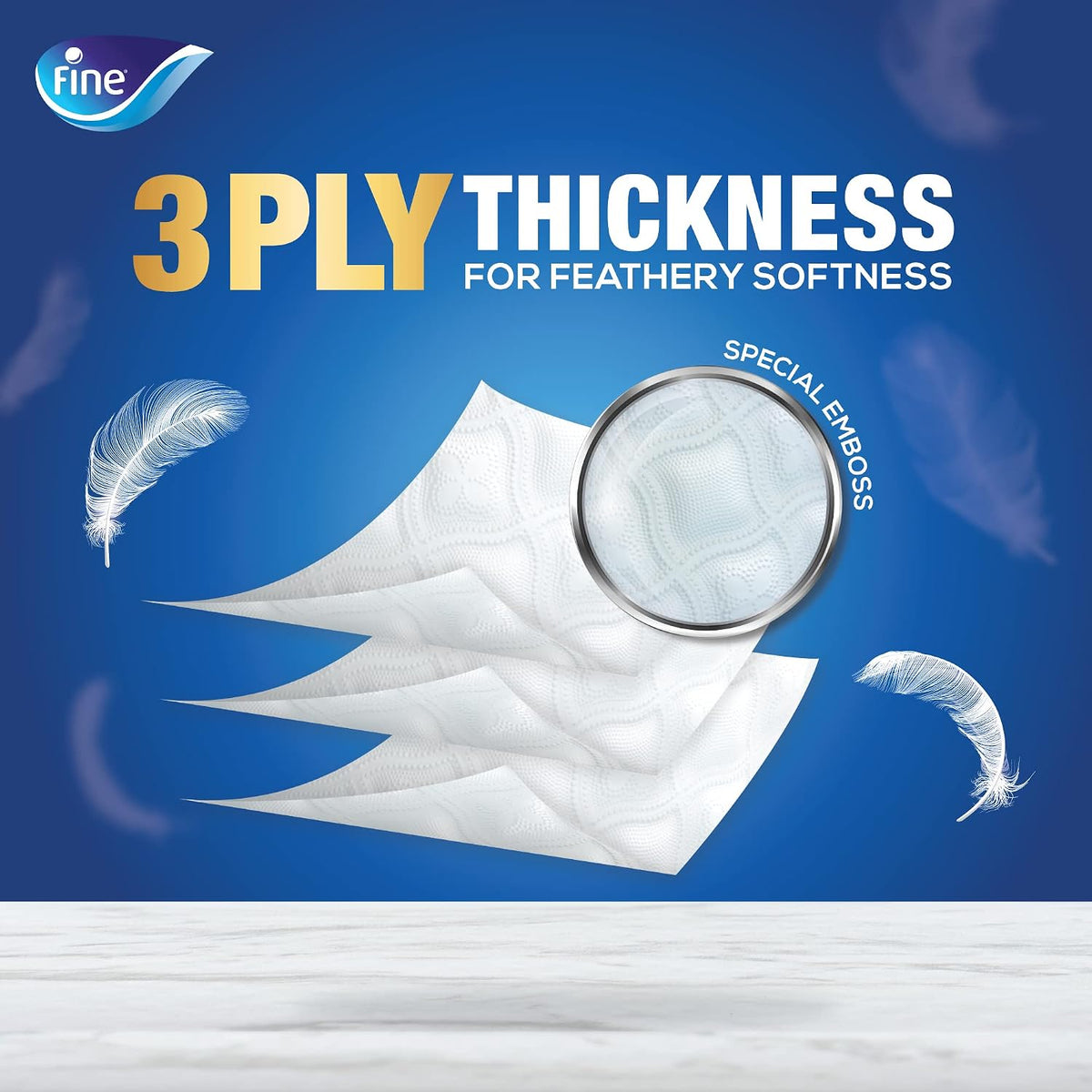 Fine Deluxe Toilet Tissues Paper 24 Rolls, 140 sheets x 3 Ply (Pack of 2) — additional view 4