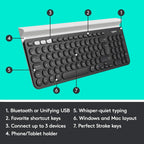 Logitech K780 Keyboard — Grey + White