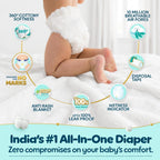Pampers Premium Care Pant Style Baby Diapers M 20 Count | No Marks Design | Voted India’s #1 Softest Diaper | All in 1 diaper with 360 Cottony Softness