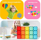 Gemmicc Deluxe Magnetic Tiles with 2 Cars — 136 Pieces — 136 Pieces