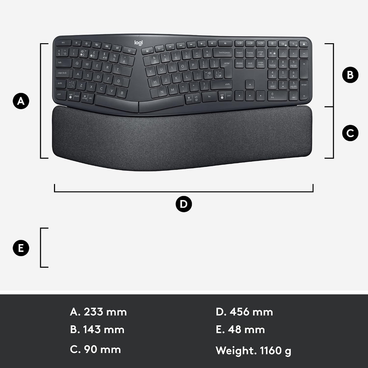 Logitech K860 Keyboard — Grey