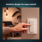 Philips Hue Dimmer Switch Latest Model Wireless Smart Light Controller (Battery Powered, Wall Mount/Remote, Dimming & Scenes, Hue Bridge Compatible, Alexa/Google Home/Apple HomeKit) SKU 929002398607 — White