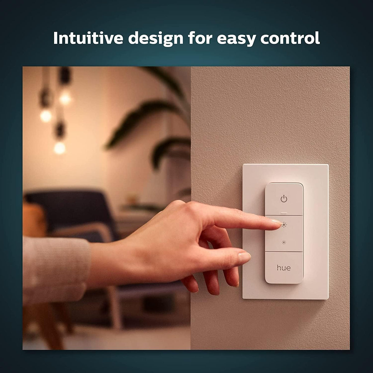 Philips Hue Dimmer Switch Latest Model Wireless Smart Light Controller (Battery Powered, Wall Mount/Remote, Dimming & Scenes, Hue Bridge Compatible, Alexa/Google Home/Apple HomeKit) SKU 929002398607 — White