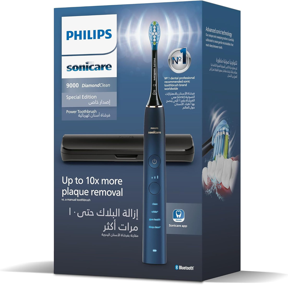 Philips Sonicare DiamondClean 9000 HX9911 Electric Toothbrush, UAE 3-Pin — Blue