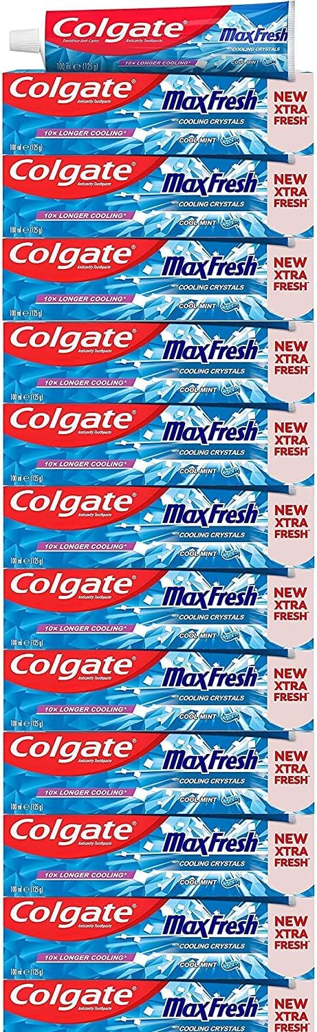 Colgate Max Fresh Cool Mint Toothpaste - 100ml x 12 — front product image