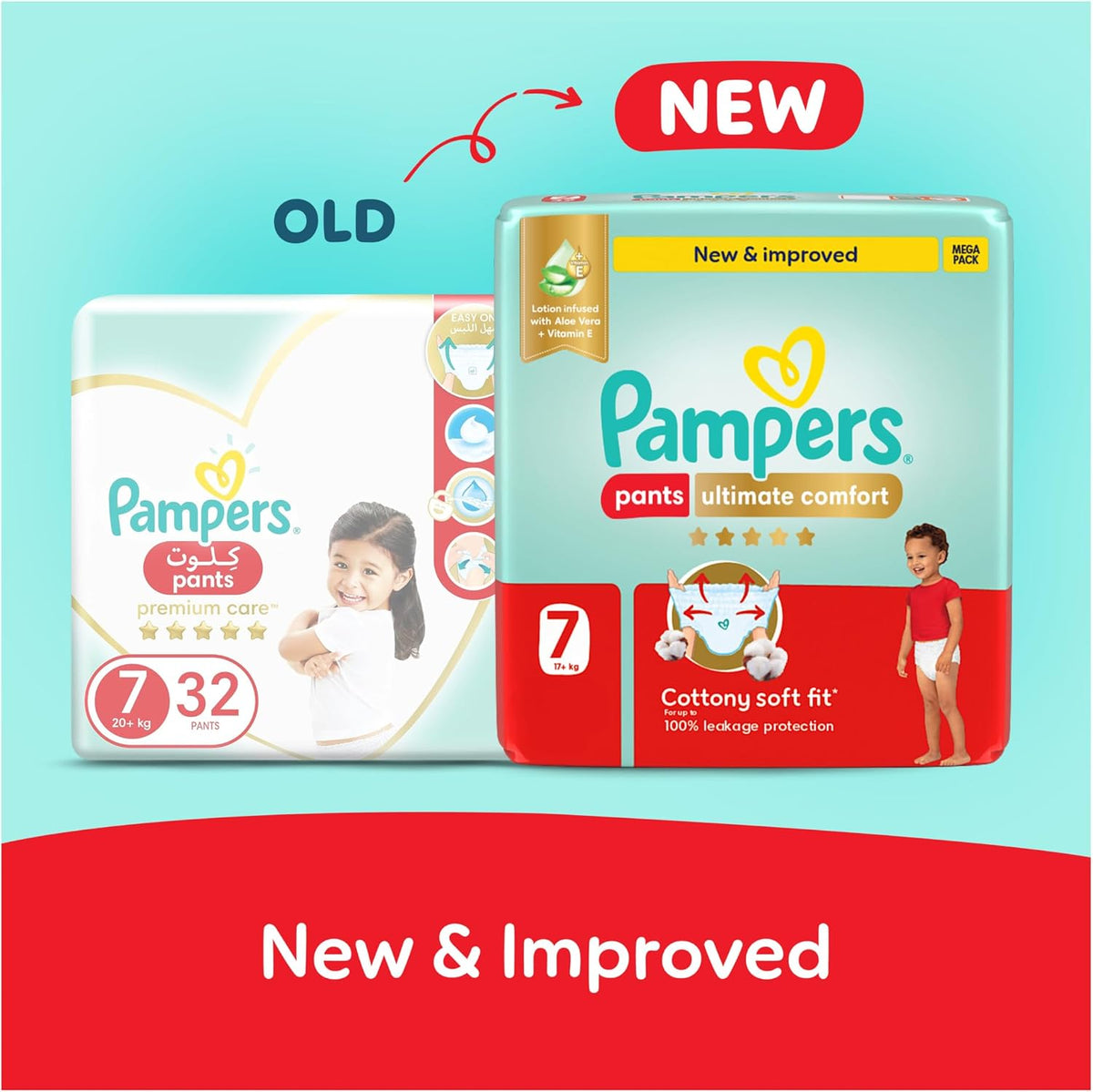 Pampers Ultimate Comfort Culotte Pants Diapers, Size 7, 17+kg SSP 32 Count