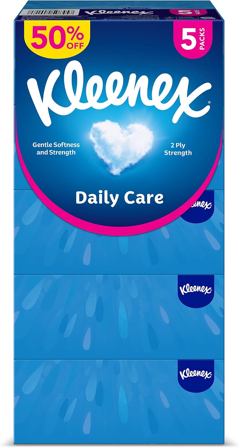 Kleenex Daily Care Facial Tissue - Pack Of 5 Boxes, 170 Sheets X 2 Ply — additional view 2