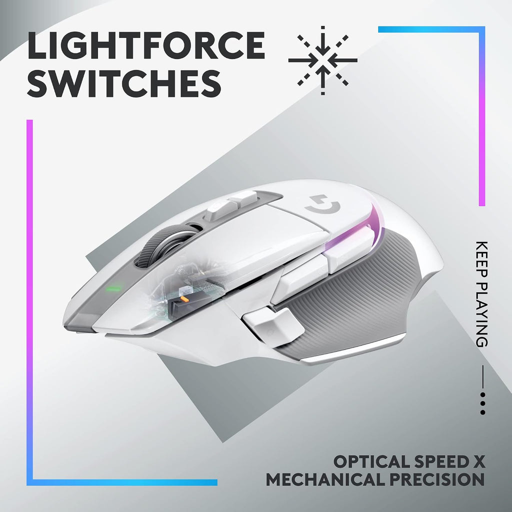 Logitech G502 X PLUS Wireless Gaming Mouse — White