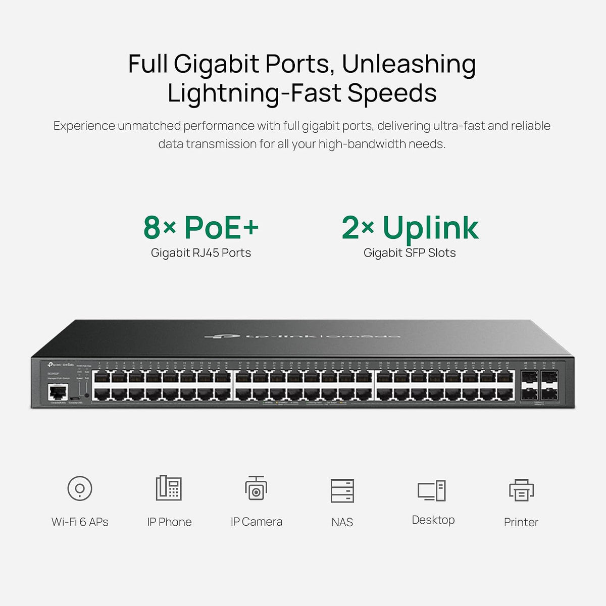 TP-Link TL-SG3452P | 48 Port Gigabit L2+ Managed PoE Switch | 48 PoE+ Port @384W, 4 x SFP Slots | PoE Auto Recovery | Omada SDN Integrated | IPv6 | Static Routing | 5 Year Manufacturer Warranty