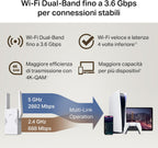 TP-Link WiFi 7 RE225BE Dual-Band WiFi Repeater BE3600Mbps, 1 Gigabit Port, Powerful for Home, Compatible with All Internet Boxes, 2 Outdoor Antennas, 160MHz, MLO, 4K-QAM, Multi-Rus