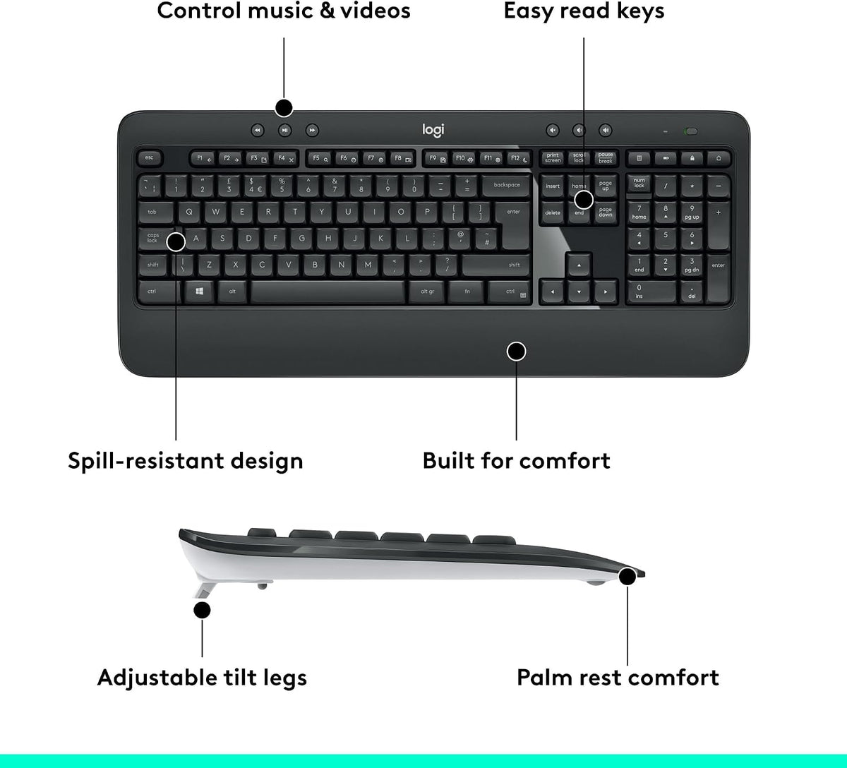 Logitech MK540 Keyboard and Mouse Combo — Black