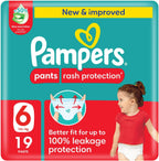 Pampers Rash Protection, Size 6, 16+ kg, Value Pack, 19 Diaper Pants