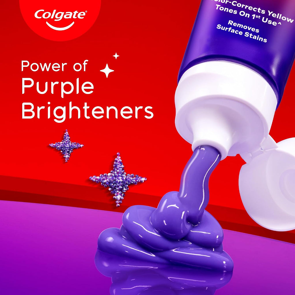Colgate Visible White Purple Toothpaste for Teeth Whitening, Teeth Whitening Colgate Toothpaste with Fluoride, Tooth Paste Helps Remove Surface Stains, Whitens Yellow Teeth, Enamel-Safe for Daily Use — additional product view 6