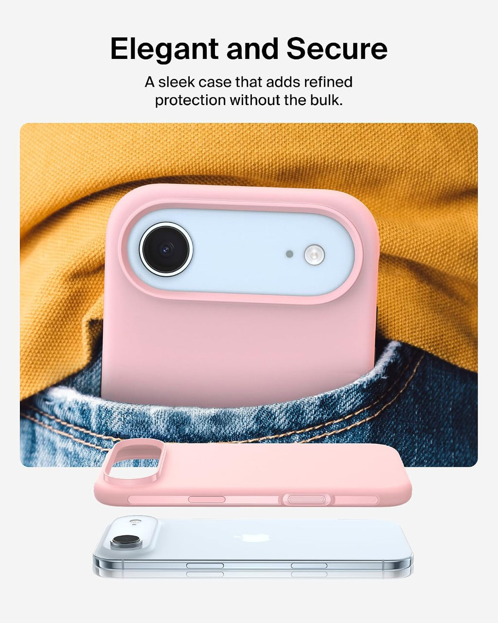 Belkin SheerForce Protect MagSafe Compatible iPhone Air Case with Slim Design & Anti-Scratch Treated Coating - Magnetic, Transparent, & Shockproof Protective iPhone Case - Pink