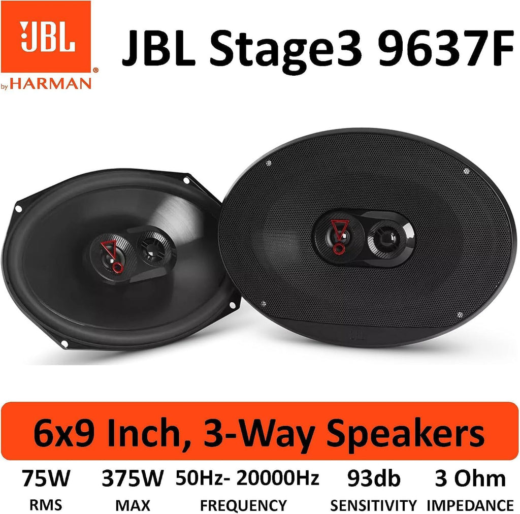 JBL Stage3 9637 6 x 9-Inch Car Speaker Set — Black