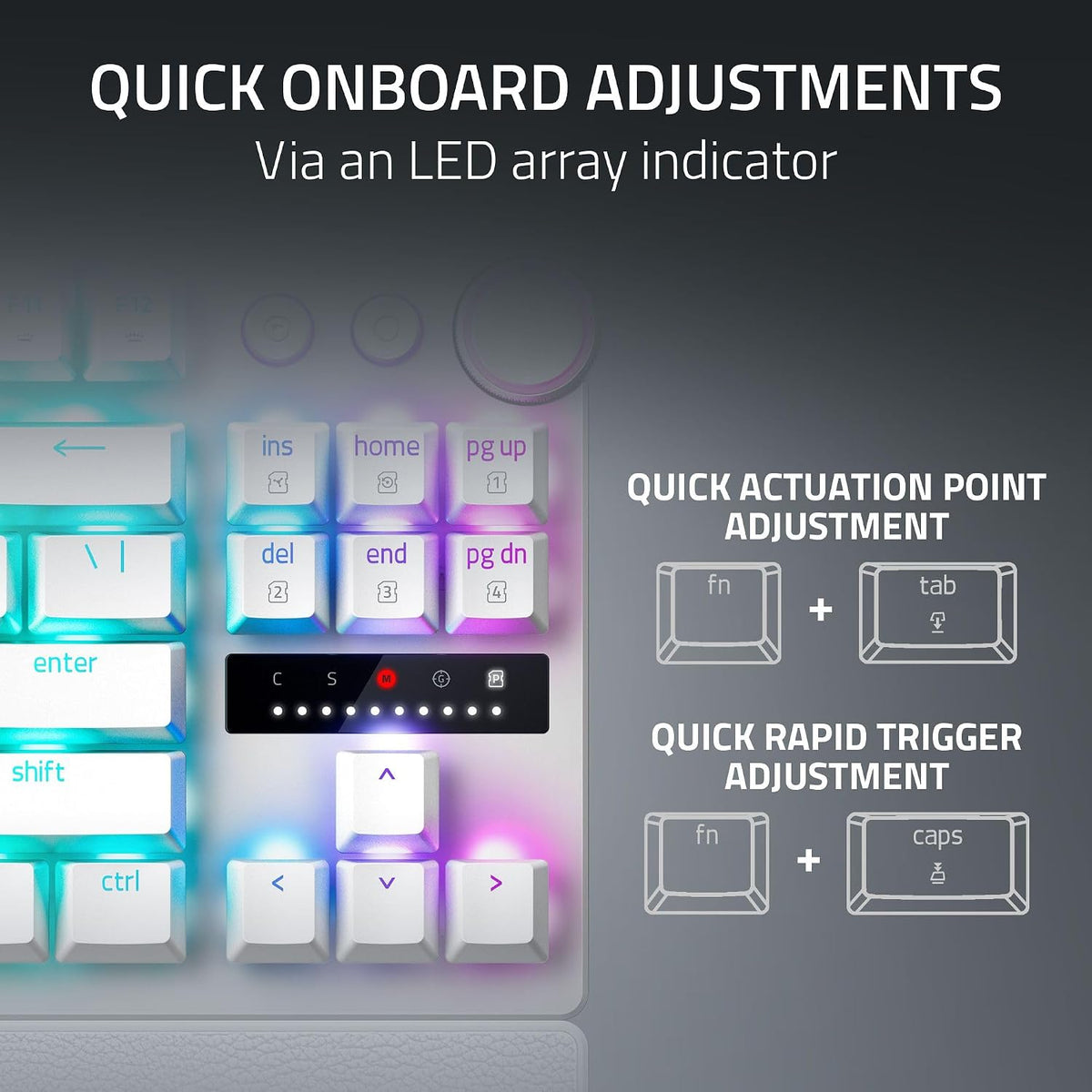 Razer Huntsman V3 Pro Tenkeyless Wired Analog Optical Esports Keyboard — Mercury White — product image 4