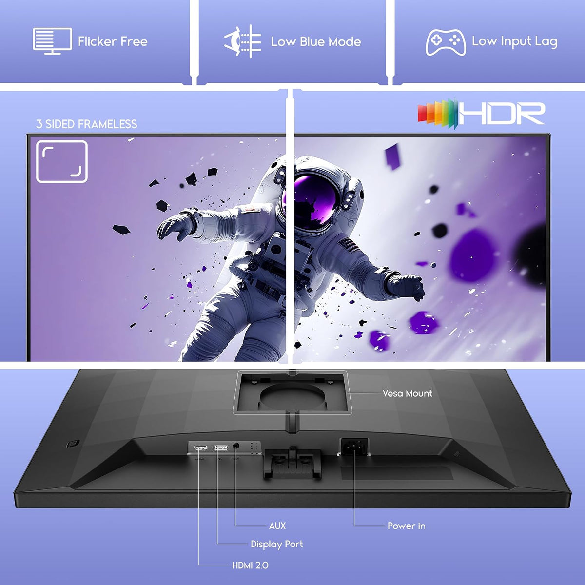 Philips Evnia, 27inch Gaming Monitor, 180Hz, 0.5ms, Fast IPS, Full HD (1920 x 1080p), HDR 10, HDMI 2.0, DP 1.4, Adaptive Sync, Low input lag, SmartControl - 27M2N3200L — Black