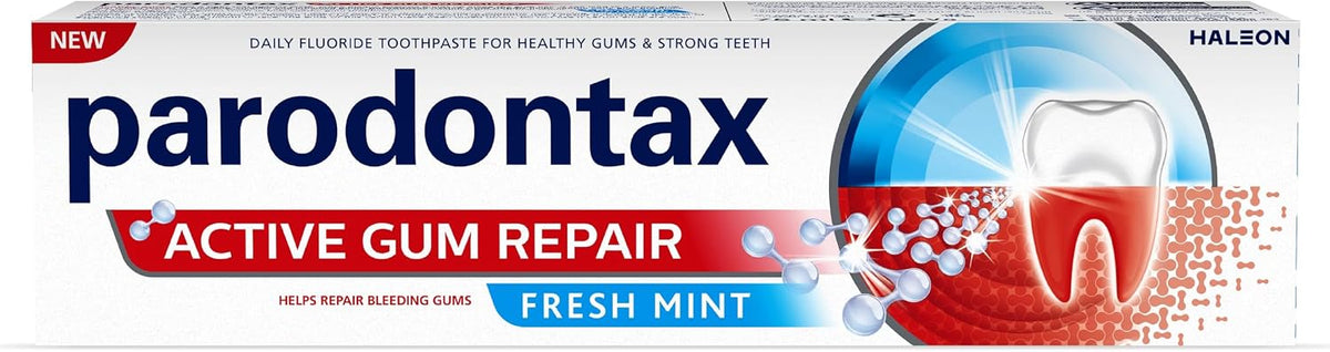 Parodontax Active Gum Repair Toothpaste, Clinically Proven to Remove Plaque, Fresh Mint, 75 ml — front product image