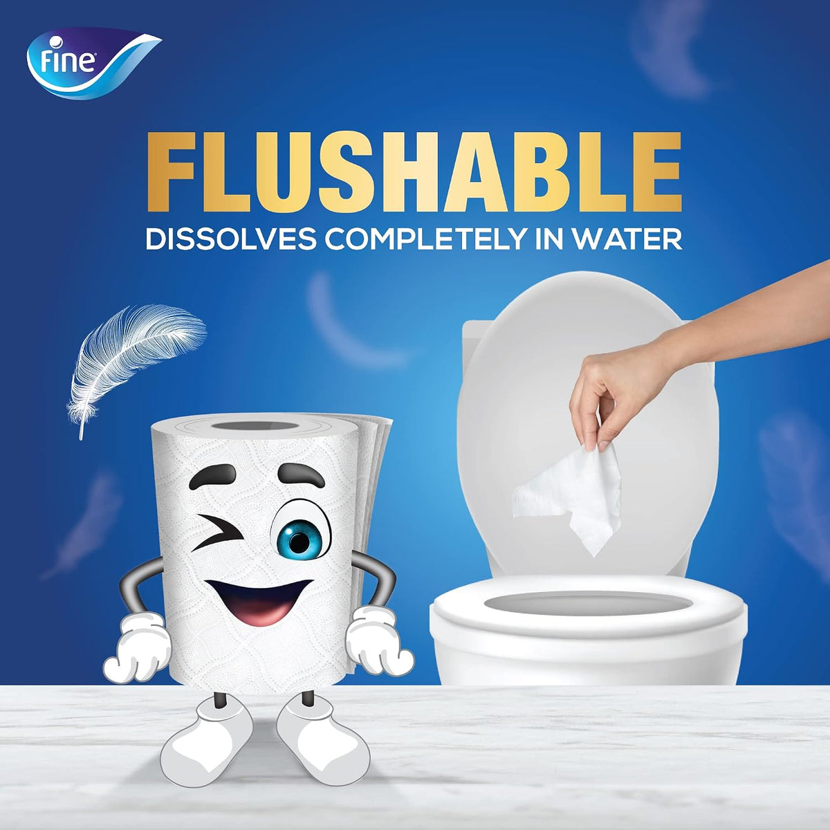 Fine Deluxe Toilet Tissues Paper 24 Rolls, 140 sheets x 3 Ply (Pack of 2) — additional view 6