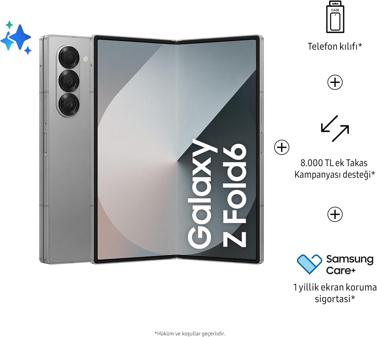 SAMSUNG (Refurbished) Galaxy Z Fold6, 12GB RAM, 256GB Storage, Silver Shadow, Big Screen