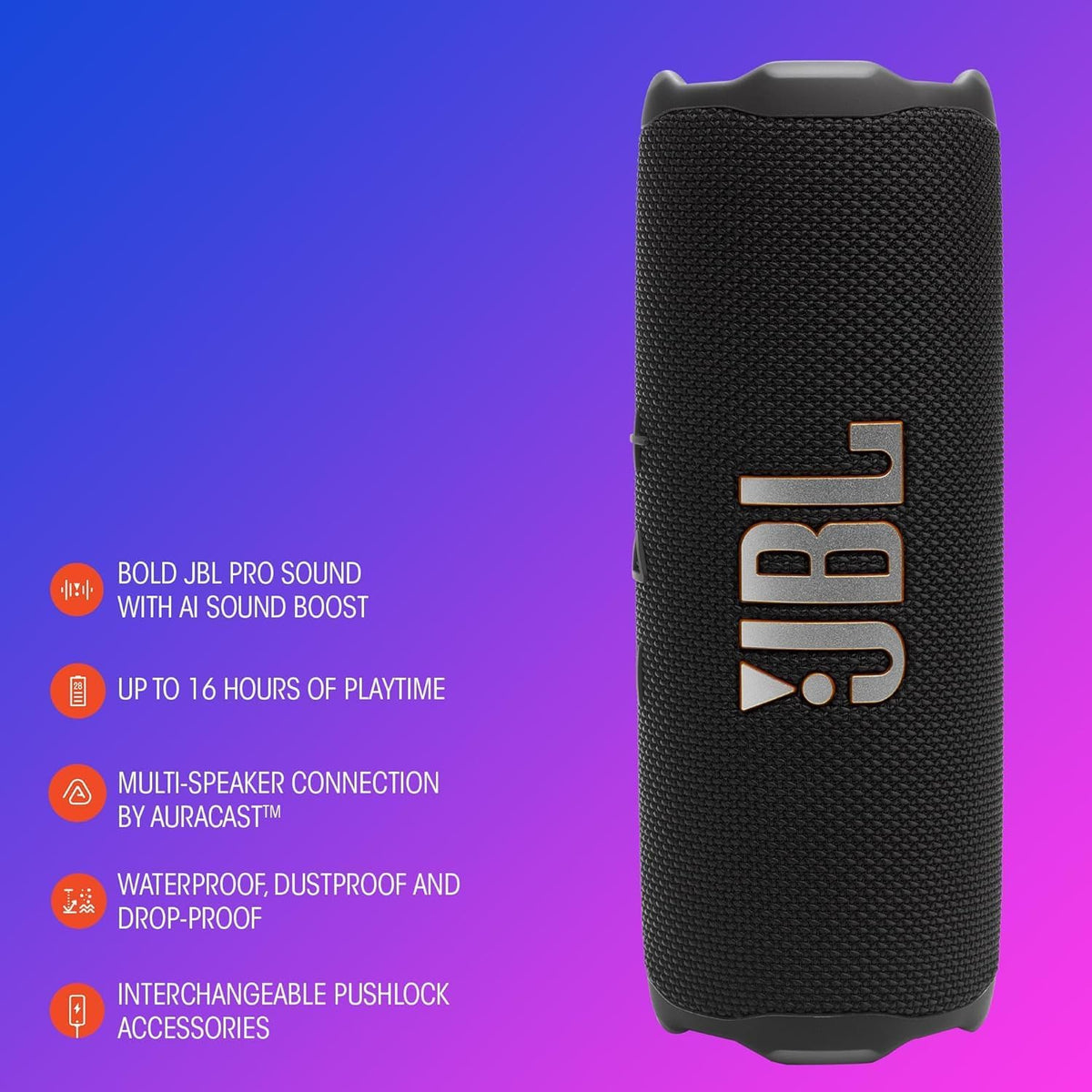 JBL Flip 7 Portable Bluetooth Speakers — Pair — Red