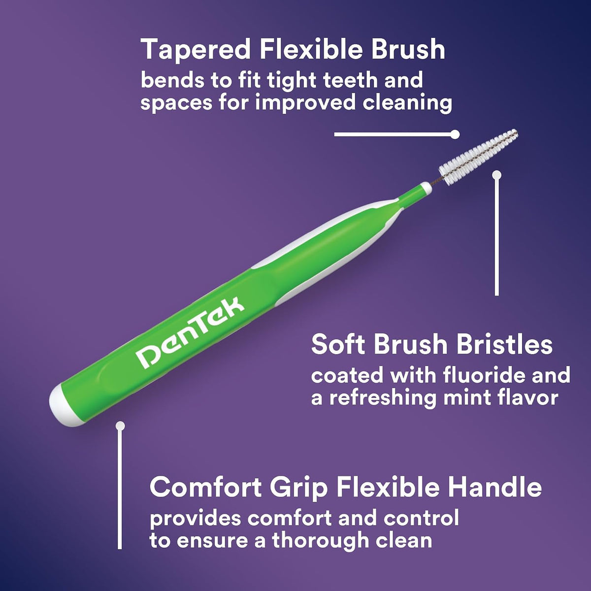 DenTek Easy Brush Plaque Control Interdental Cleaners, Tight, 16 Count, Green — additional product view 4