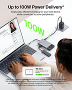 Belkin USB C Hub, 8-in-1 Multi-Port Docking Station 100W - Dual Display Support for Mac, Windows and Chromebook w/ 10Gbps Data Transfer Speeds, Ethernet, Resolutions up to 4K@60Hz
