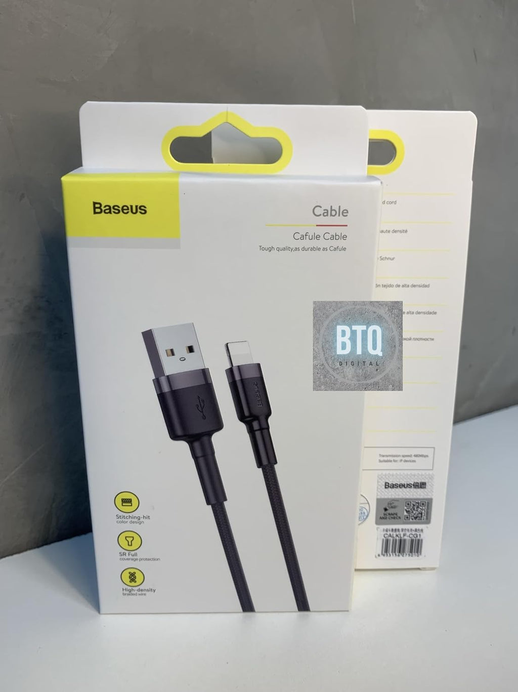 Baseus Cafule USB Cable for Lightning, 1.5A, 2m, Gray/Black — Grey + Black