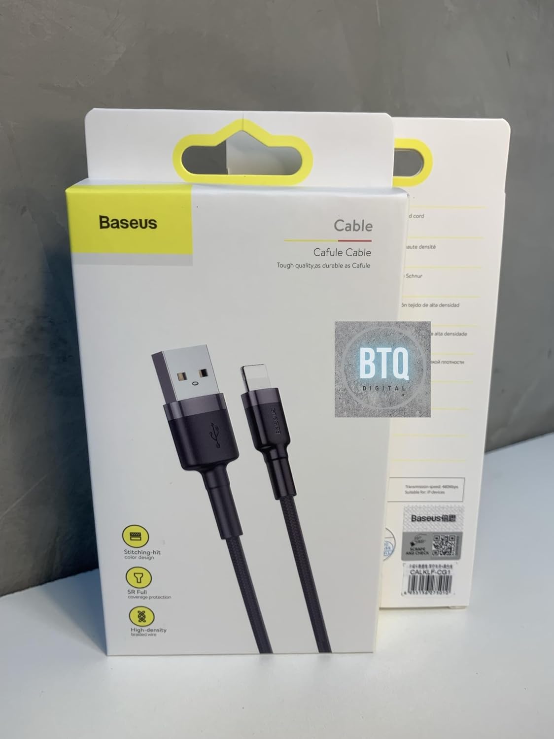 Baseus Cafule USB Cable for Lightning, 1.5A, 2m, Gray/Black — Grey + Black
