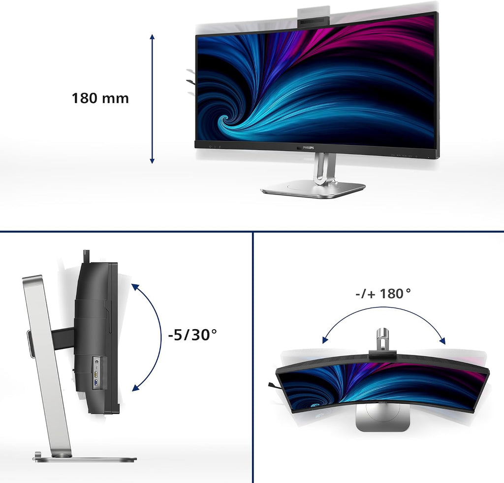 Philips 34B2U6603CH Curved Monitor — Black