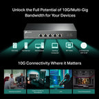TP-Link TL-SX105 | 5 Port 10G/Multi-Gig Unmanaged Ethernet Switch | Desktop/Wall-Mount | Plug & Play | Fanless | Sturdy Metal Casing | Limited Lifetime Protection | Speed Auto-Negotiation