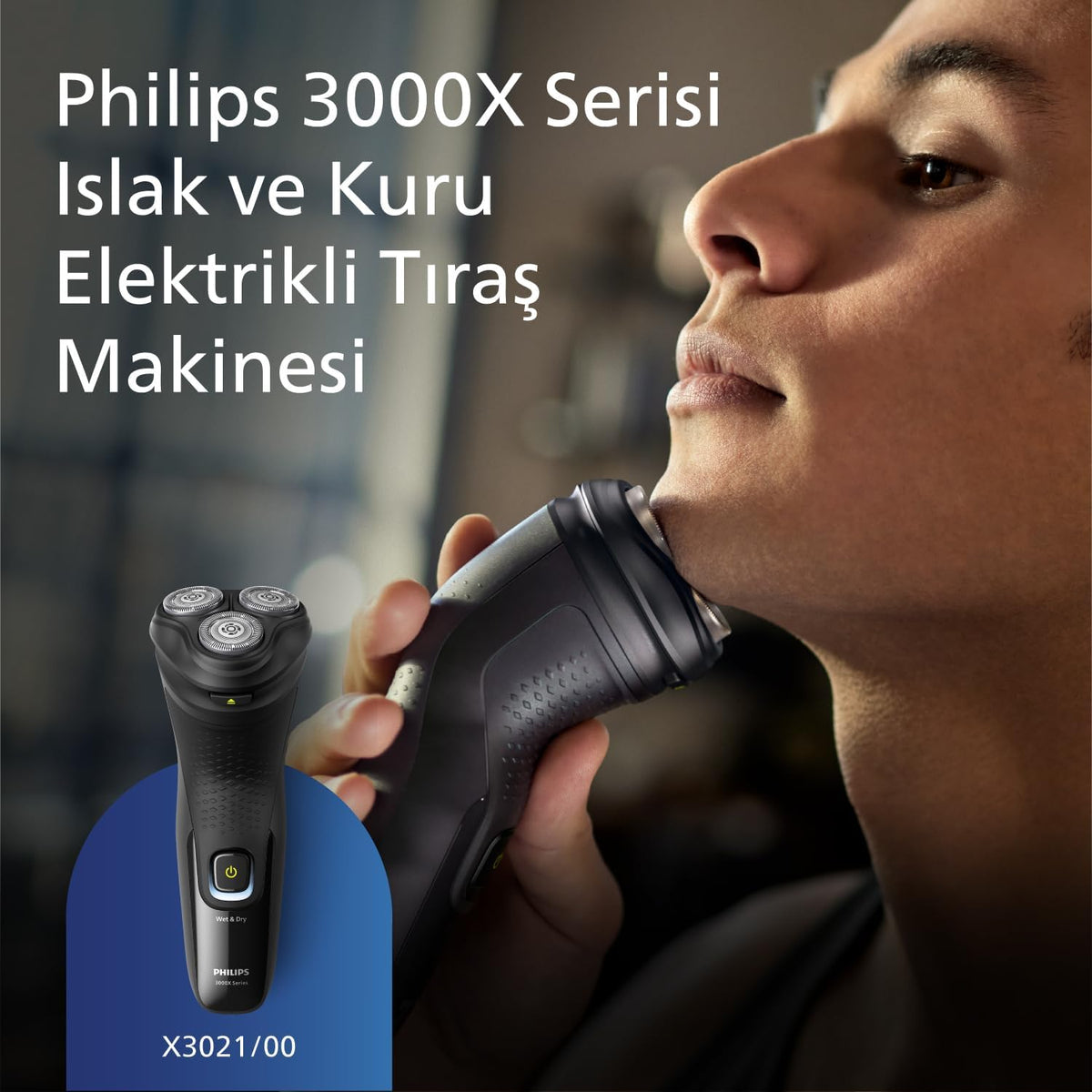 PhilipsShaver 3000X Series Wet & Dry Electric Shaver X3021/00 — Black