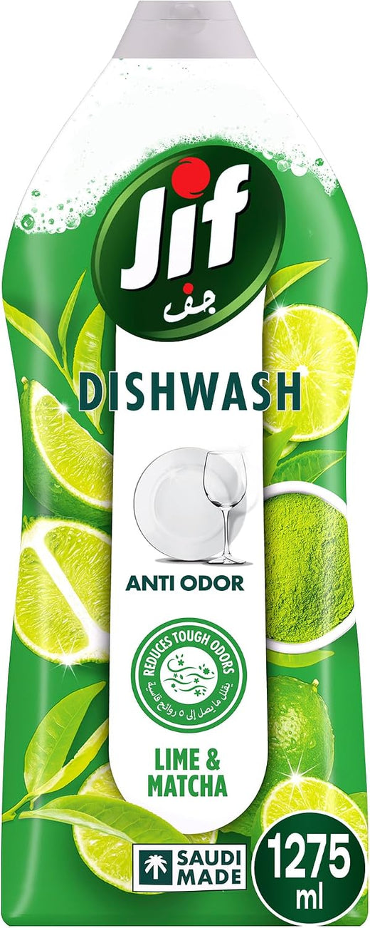 JIF Anti Odor Dishwashing Liquid, Lime & Matcha Tea, 1275ml
