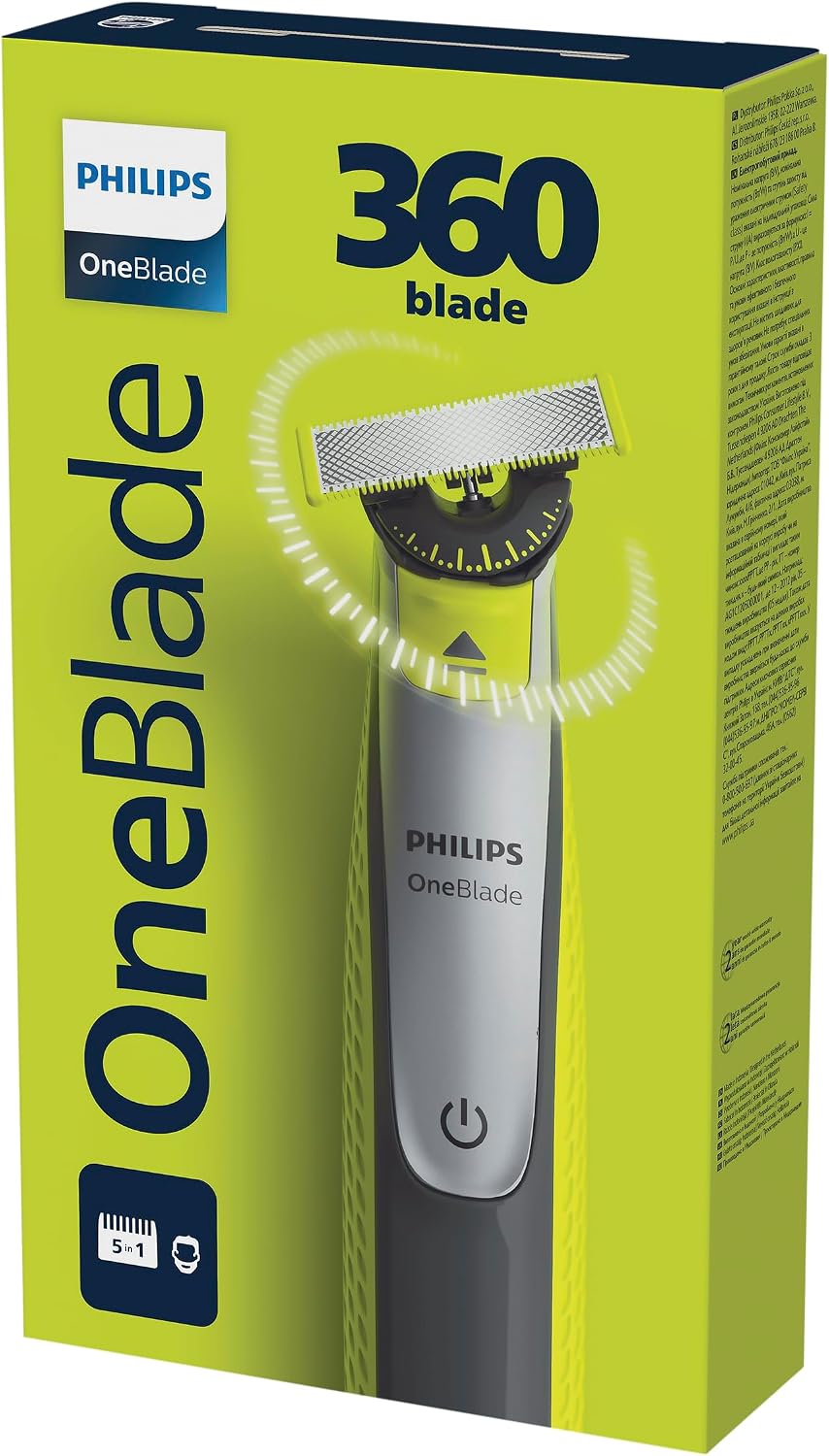 Philips OneBlade 360 Blade. Electric Beard Trimmer & Shaver with 360 Blade Innovation QP2734/20 — Black